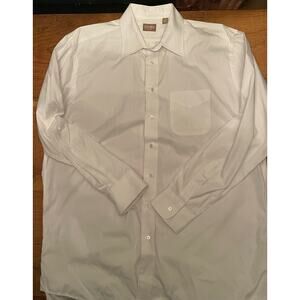 Gitman Bros Dress Shirt Mens 17.5/36 White Business Formal Made In USA
